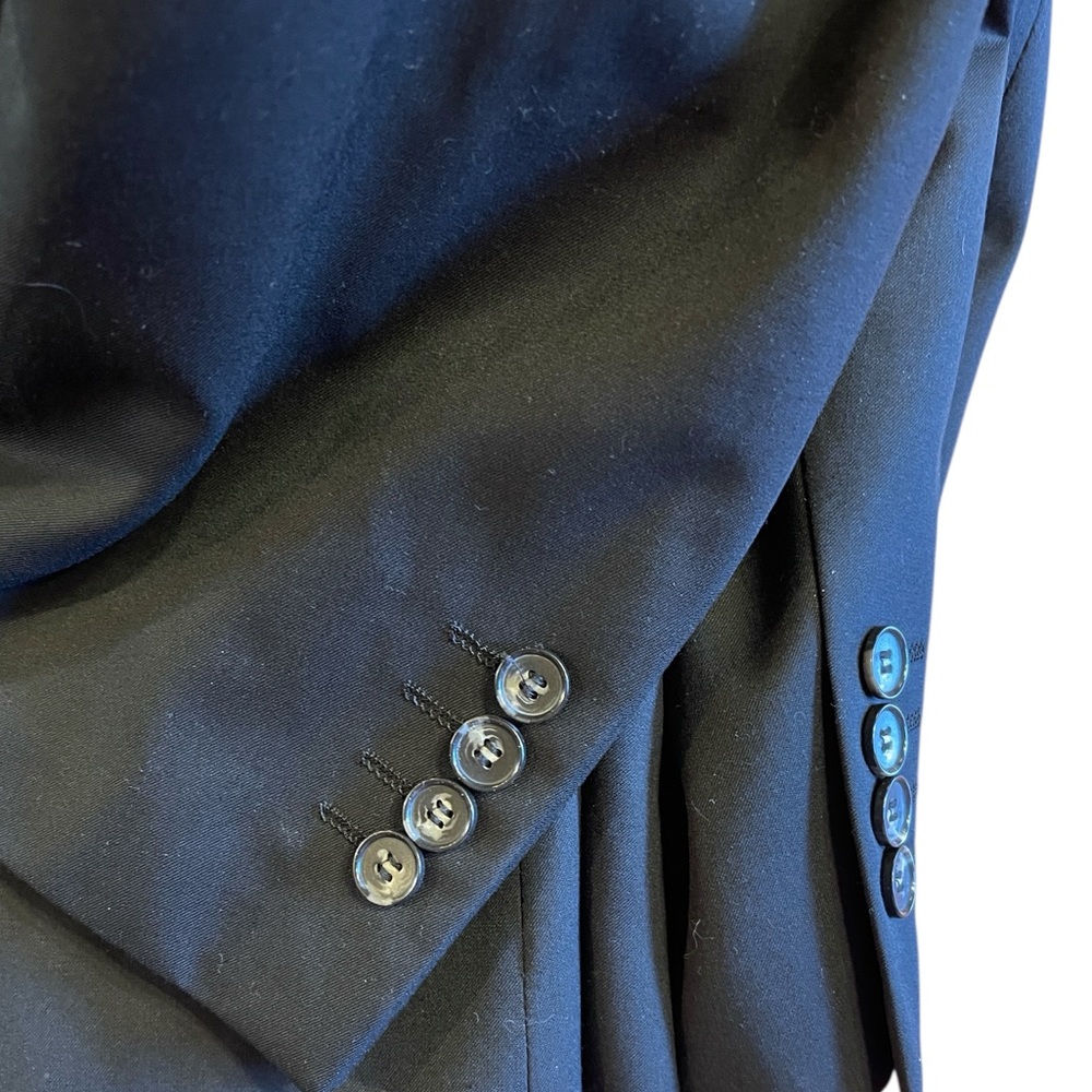 Ted Lapidus Paris Black Wool Suit US 42–44R Long Inseam 33” - Picture 10 of 15